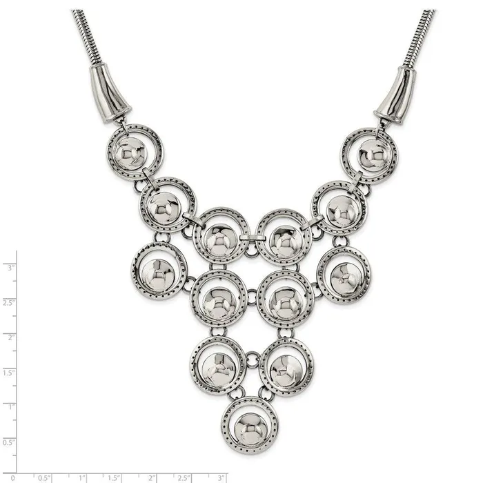Stainless Steel Multicircle Polished with 2in ext Necklace Chisel Necklaces Stainless Steel Multicircle Polished with 2in ext Necklace Chisel Necklaces