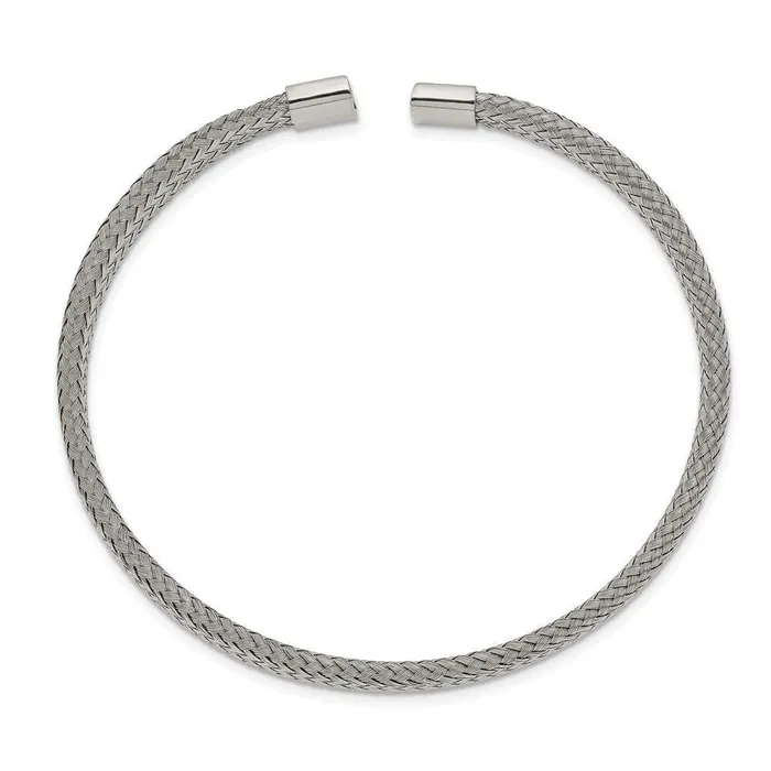 Stainless Steel Polished 600mm Mesh Wire Cuff Bangle Chisel Bracelets Stainless Steel Polished 600mm Mesh Wire Cuff Bangle Chisel Bracelets