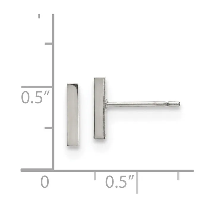 Stainless Steel Polished Bar Post Earrings Chisel Earrings Stainless Steel Polished Bar Post Earrings Chisel Earrings