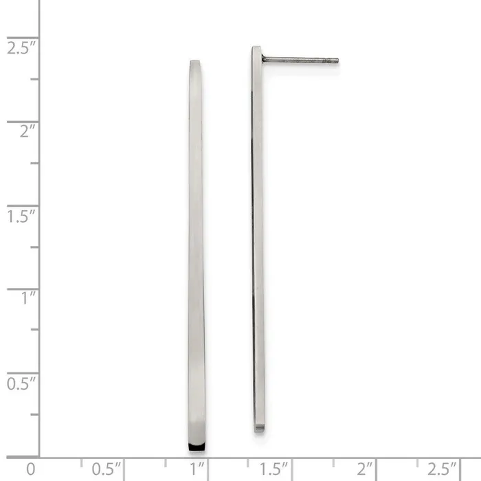 Stainless Steel Polished Bar Post Earrings Chisel Earrings Stainless Steel Polished Bar Post Earrings Chisel Earrings