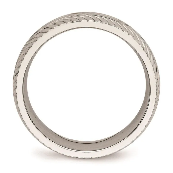 Stainless Steel Polished Diamond Cut Ring Chisel Rings Stainless Steel Polished Diamond Cut Ring Chisel Rings