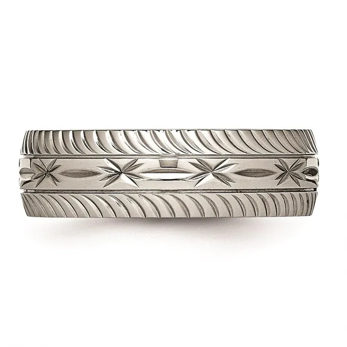 Stainless Steel Polished Diamond Cut Ring Chisel Rings Stainless Steel Polished Diamond Cut Ring Chisel Rings