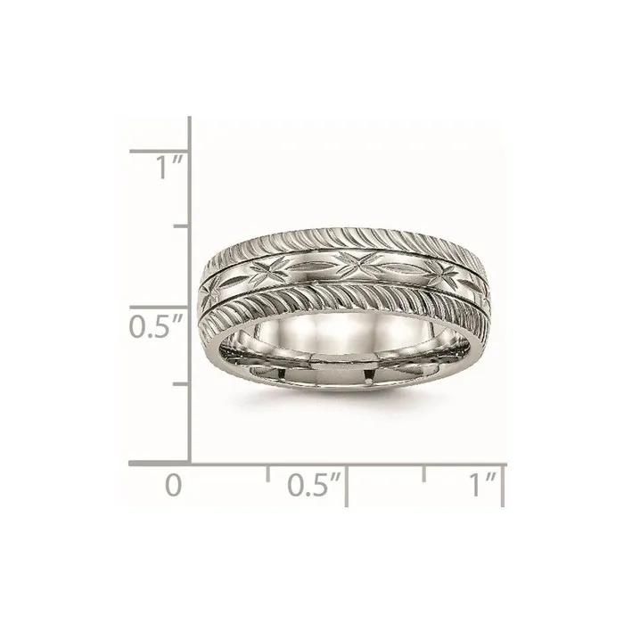 Stainless Steel Polished Diamond Cut Ring Chisel Rings Stainless Steel Polished Diamond Cut Ring Chisel Rings