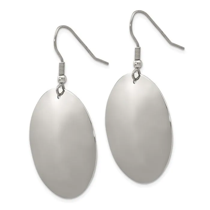 Stainless Steel Polished Discs Dangle Earrings Chisel Earrings Stainless Steel Polished Discs Dangle Earrings Chisel Earrings