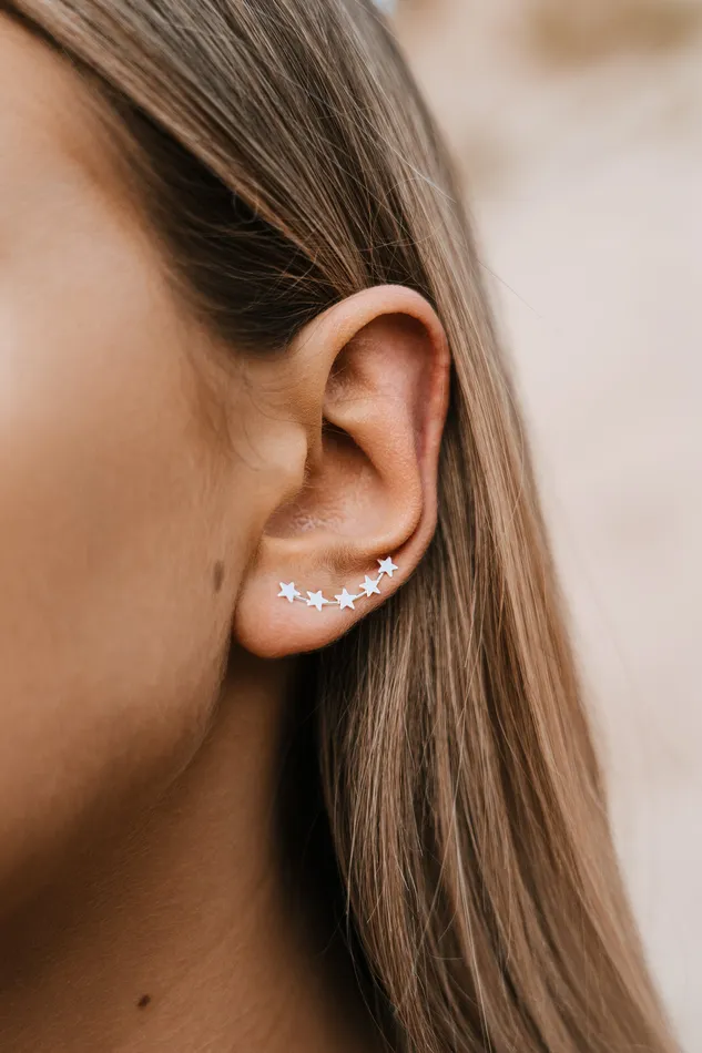 Star Line Earrings Silver Kty Earrings