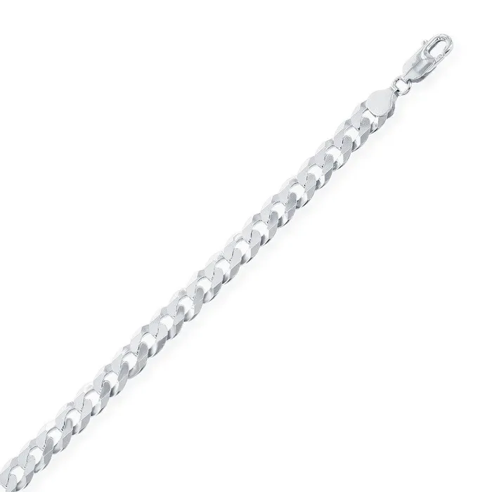 Sterling Silver Rhodium Plated 785 mm Cuban Chain 22 Classic Rings