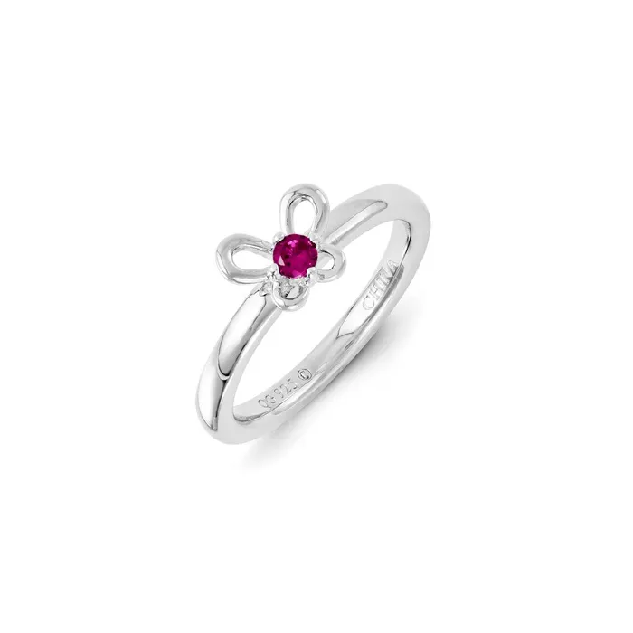 Sterling Silver Stackable Expressions Created Ruby Ring QSK1243 Stackable Expressions Rings Sterling Silver Stackable Expressions Created Ruby Ring QSK1243 Stackable Expressions Rings