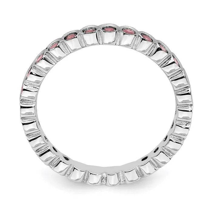 Sterling Silver Stackable Expressions Pink Tourmaline Ring QSK371 Stackable Expressions Rings Sterling Silver Stackable Expressions Pink Tourmaline Ring QSK371 Stackable Expressions Rings