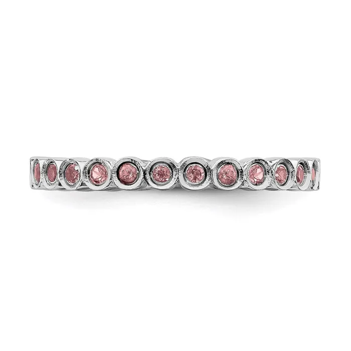 Sterling Silver Stackable Expressions Pink Tourmaline Ring QSK371 Stackable Expressions Rings Sterling Silver Stackable Expressions Pink Tourmaline Ring QSK371 Stackable Expressions Rings