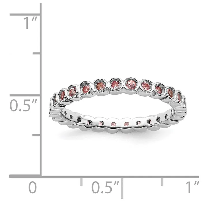 Sterling Silver Stackable Expressions Pink Tourmaline Ring QSK371 Stackable Expressions Rings Sterling Silver Stackable Expressions Pink Tourmaline Ring QSK371 Stackable Expressions Rings