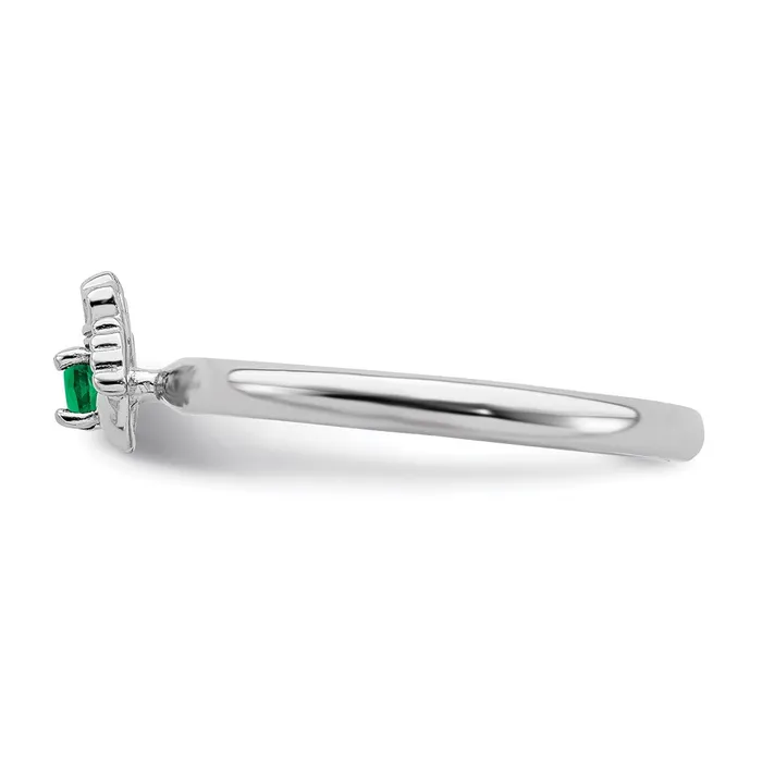 Sterling Silver Stackable Expressions Rhd Cr Emerald Claddagh Ring QSK1947 Stackable Expressions Rings Sterling Silver Stackable Expressions Rhd Cr Emerald Claddagh Ring QSK1947 Stackable Expressions Rings