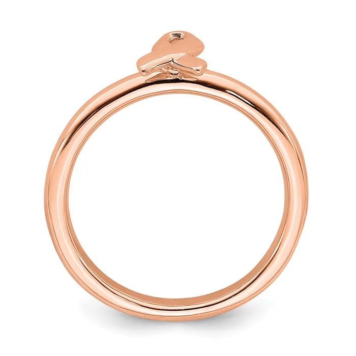Sterling Silver Stackable Expressions Rose Gold Awareness Ribbon Ring QSK871 Stackable Expressions Rings Sterling Silver Stackable Expressions Rose Gold Awareness Ribbon Ring QSK871 Stackable Expressions Rings