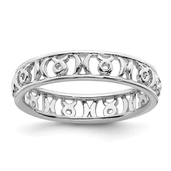 Sterling Silver Stackable Expressions Taurus Zodiac Ring QSK2013 Stackable Expressions Rings Sterling Silver Stackable Expressions Taurus Zodiac Ring QSK2013 Stackable Expressions Rings