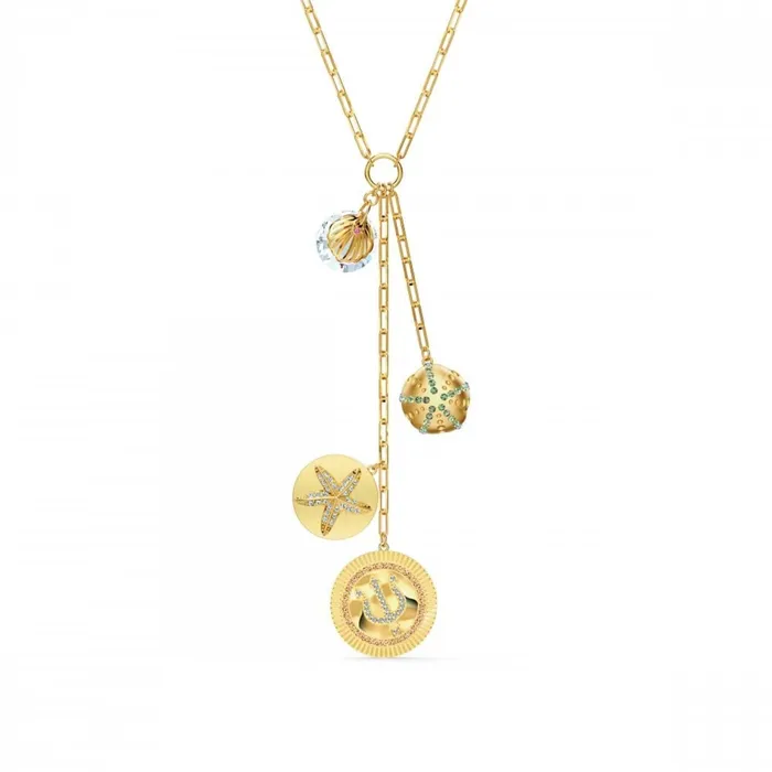 Swarovski Womens Necklace Shine Yellow Gold Plated Colored Crystals 5524186 Swarovski Necklaces