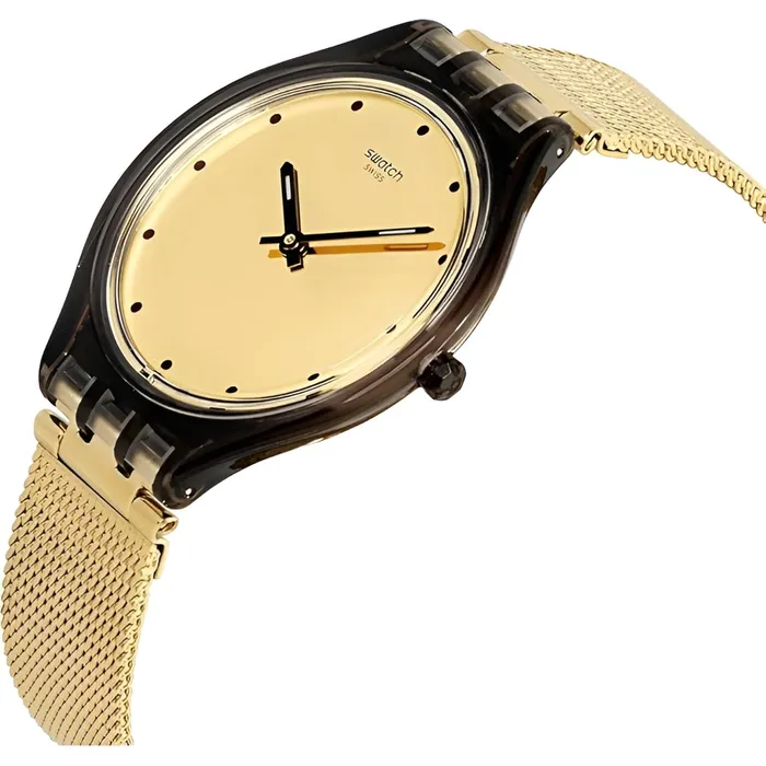 Swatch Bracelets Swatch Womens Watch Skin Skinmoka Champagne Dial Yellow Gold Bracelet SVOC100M Swatch Bracelets Swatch Womens Watch Skin Skinmoka Champagne Dial Yellow Gold Bracelet SVOC100M