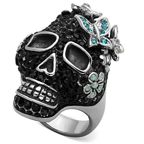 TK1342 High polished no plating Stainless Steel Ring with Top Grade Crystal in Multi Color Alamode Rings