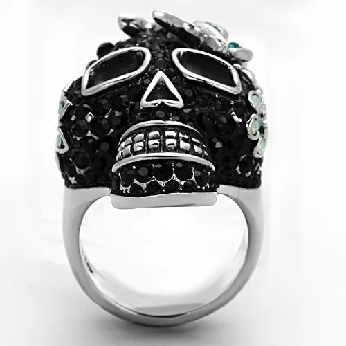 TK1342 High polished no plating Stainless Steel Ring with Top Grade Crystal in Multi Color Alamode Rings