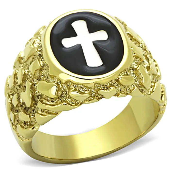 TK1358 TwoTone IP Gold Ion Plating Stainless Steel Ring with No Stone Alamode Rings TK1358 TwoTone IP Gold Ion Plating Stainless Steel Ring with No Stone Alamode Rings