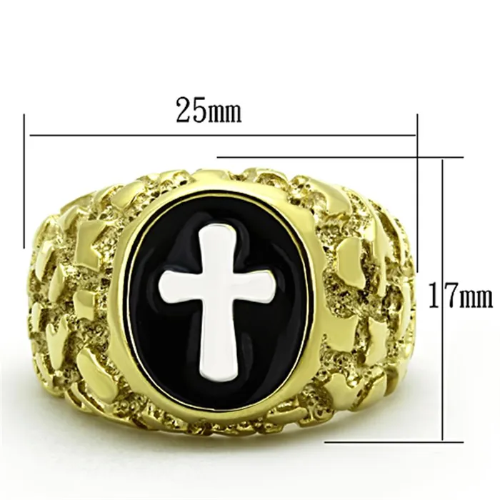 TK1358 TwoTone IP Gold Ion Plating Stainless Steel Ring with No Stone Alamode Rings