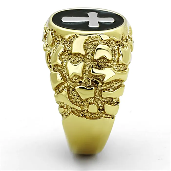 TK1358 TwoTone IP Gold Ion Plating Stainless Steel Ring with No Stone Alamode Rings