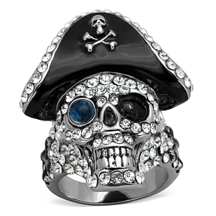 TK1659 TwoTone IP Black Stainless Steel Ring with Synthetic Synthetic Glass in Montana Alamode Rings TK1659 TwoTone IP Black Stainless Steel Ring with Synthetic Synthetic Glass in Montana Alamode Rings
