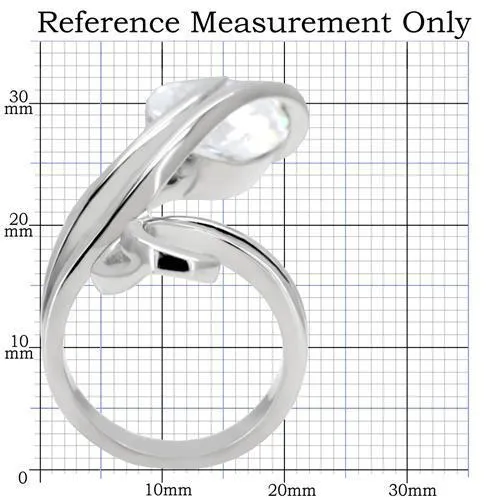 TK183 High polished no plating Stainless Steel Ring with AAA Grade CZ in Clear Alamode Rings