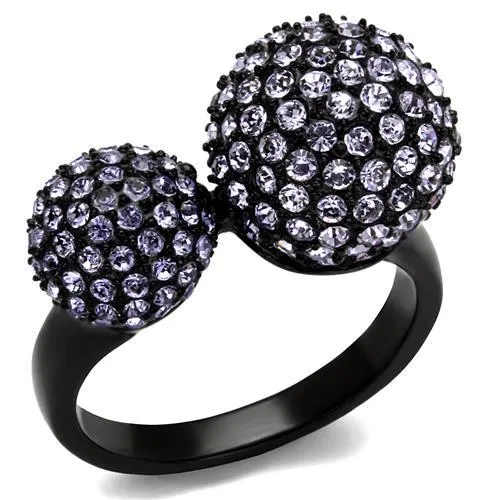 TK2285 IP BlackIon Plating Stainless Steel Ring with Top Grade Crystal in Multi Color Alamode Rings TK2285 IP BlackIon Plating Stainless Steel Ring with Top Grade Crystal in Multi Color Alamode Rings
