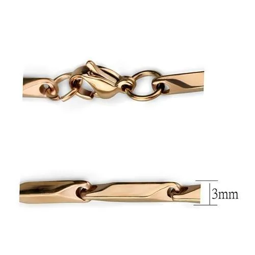 TK2442R IP Rose GoldIon Plating Stainless Steel Chain with No Stone Alamode Bracelets