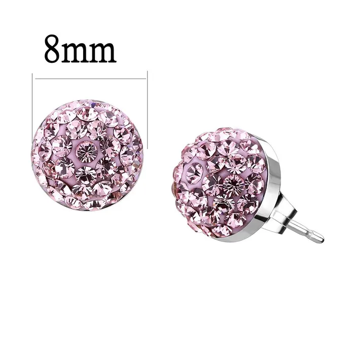 TK3554 High polished no plating Stainless Steel Earrings with Top Grade Crystal in Light Rose Alamode Earrings