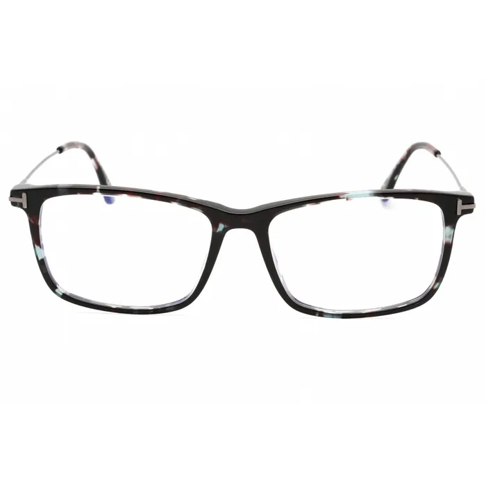 Tom Ford Rings Tom Ford Mens Eyeglasses Colored Havana Acetate Rectangular Frame FT5758B 055