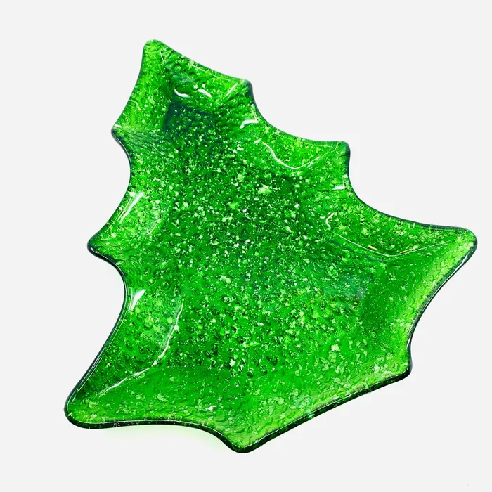 Transpac Glass Fusion Plate Christmas Tree 46 Necklaces
