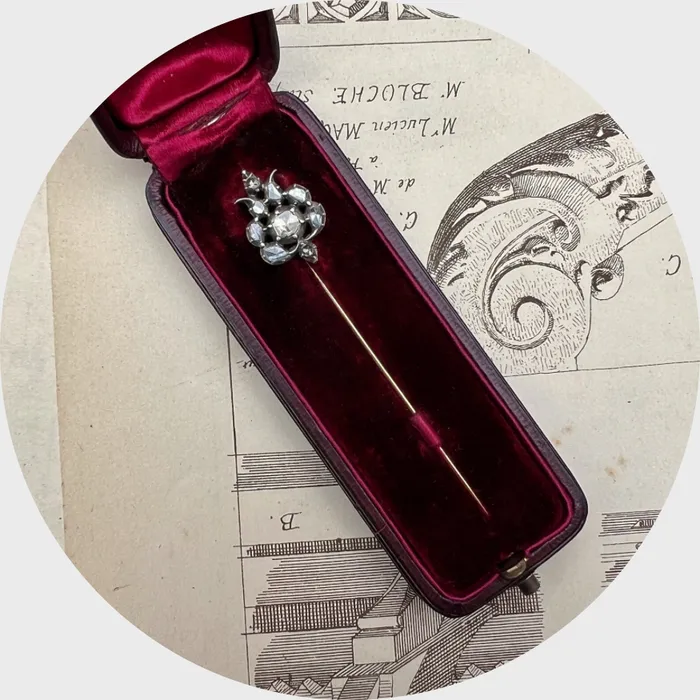 Victorian RoseCut Diamond Stick Pin 21stfinds Rings