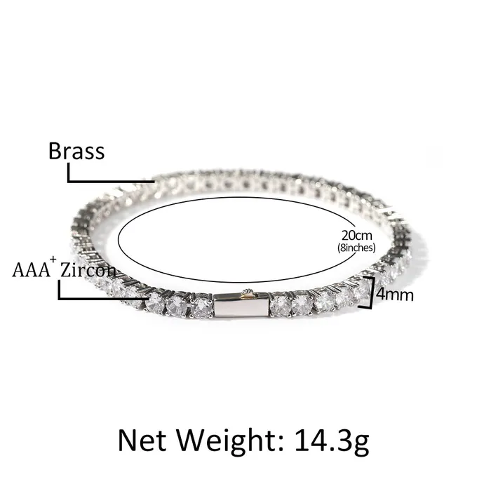 VVS Jewelry Bracelets OG Tennis Bracelet 4mm Buy 1 Get 1 Free