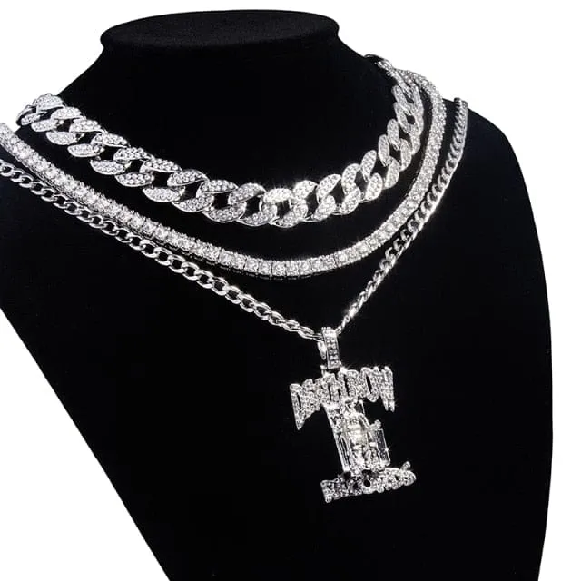 VVS Jewelry Icy Death Row Records Pendant Chain Bundle Necklaces