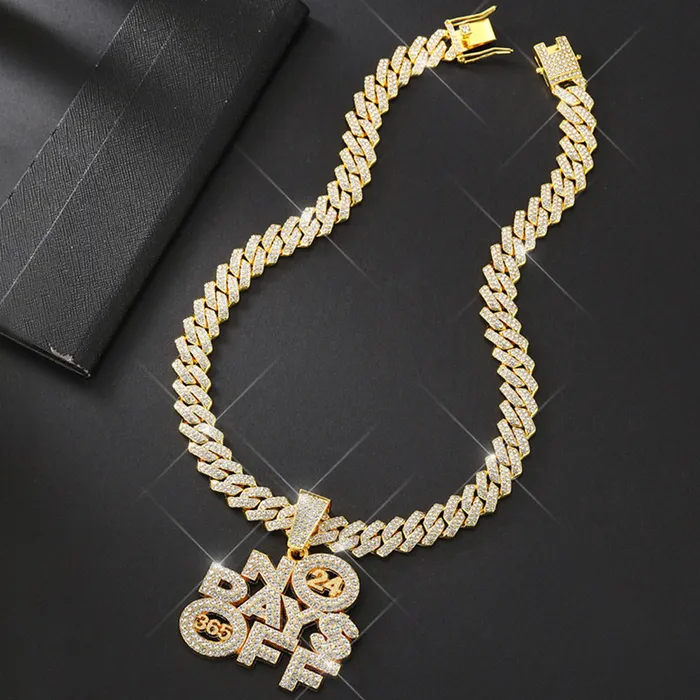VVS Jewelry Necklaces No Days Off Iced out Cuban Pendant Necklace