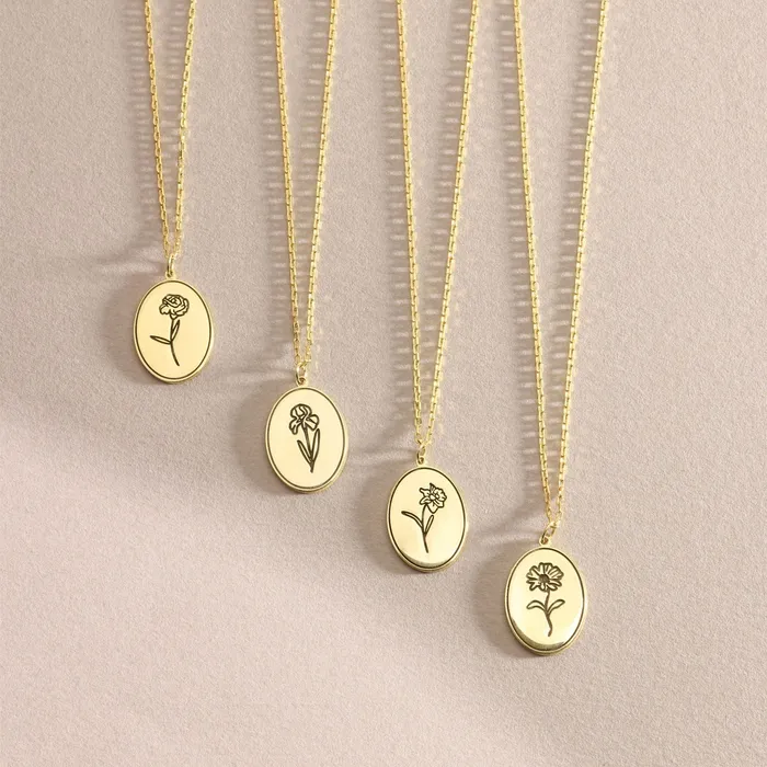 VVS Jewelry Necklaces VVS Jewelry Birth Flower Necklace