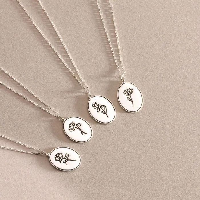 VVS Jewelry Necklaces VVS Jewelry Birth Flower Necklace