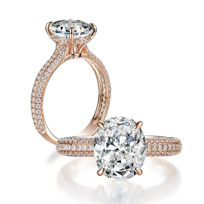 VVS Jewelry Rings 10K Solid Rose Gold 5CT VVS Moissanite Engagement Ring