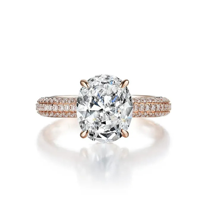 VVS Jewelry Rings 10K Solid Rose Gold 5CT VVS Moissanite Engagement Ring