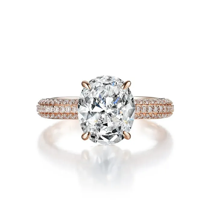 VVS Jewelry Rings 10K Solid Rose Gold 5CT VVS Moissanite Engagement Ring