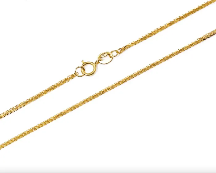 VVS Jewelry Solid 18K Gold Minimalist Wheat Cuban Chain PreStyled Sets