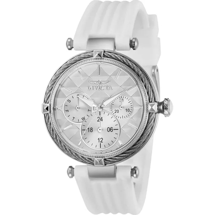Watches Invicta Invicta Womens Quartz Watch Bolt Silver Tone Case White Dial Rubber Strap 28964 Watches Invicta Invicta Womens Quartz Watch Bolt Silver Tone Case White Dial Rubber Strap 28964