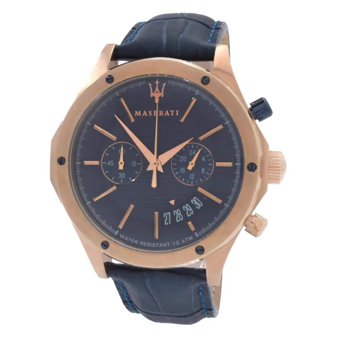 Watches Maserati Maserati Mens Chronograph Watch Circuito Blue Leather Strap R8871627002 Watches Maserati Maserati Mens Chronograph Watch Circuito Blue Leather Strap R8871627002