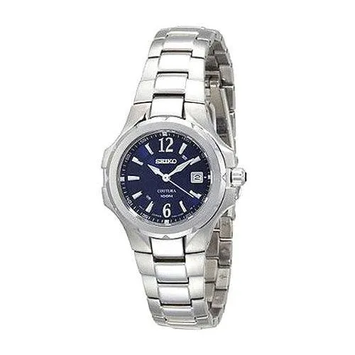 Watches Seiko Seiko SXDB67 Womens Coutura Blue Dial Stainless Steel Watch Watches Seiko Seiko SXDB67 Womens Coutura Blue Dial Stainless Steel Watch