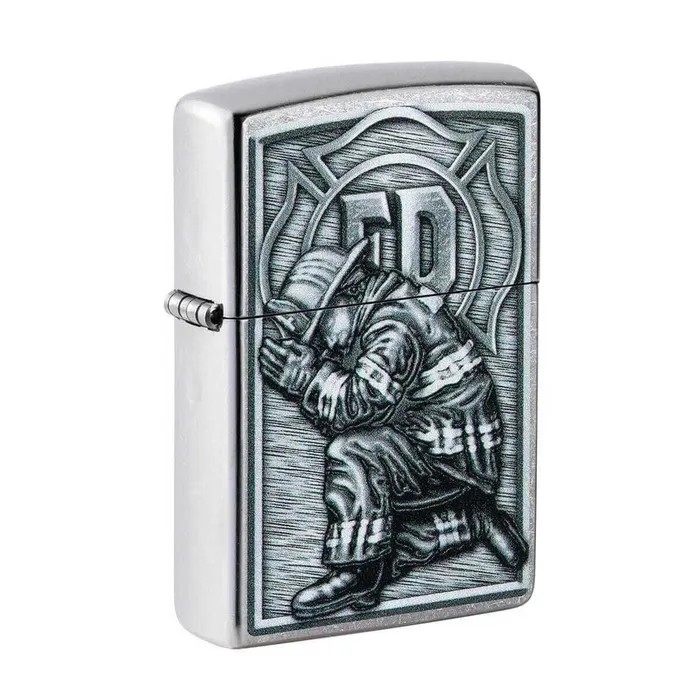 Zippo Zippo Windproof Lighter Firefighter Design Street Chrome 49785 Necklaces Zippo Zippo Windproof Lighter Firefighter Design Street Chrome 49785 Necklaces
