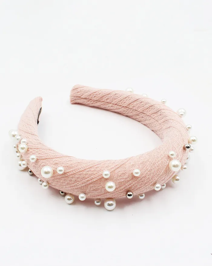 04112023shelf Pearl Beaded Fabric Headband Earrings