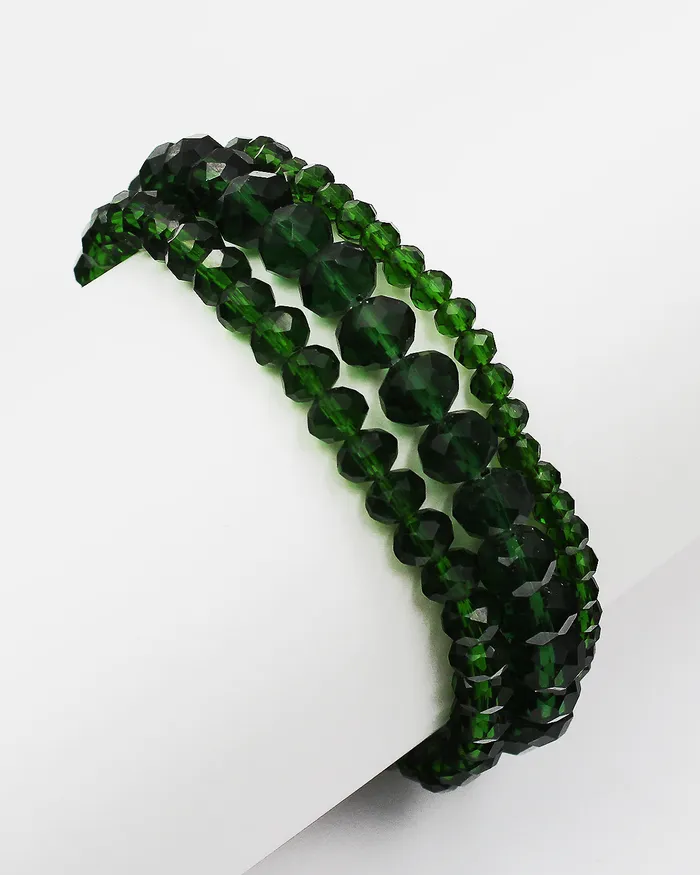 04192023 Bracelets Triple Layered Faceted Stretch Bracelet 04192023 Bracelets Triple Layered Faceted Stretch Bracelet