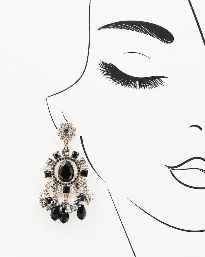 071422 Earrings Crystal Bling Chandelier Earrings 071422 Earrings Crystal Bling Chandelier Earrings