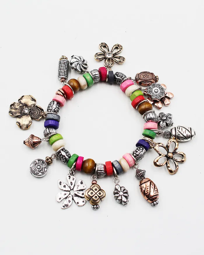 072222over Flower Western Charm Stretch Bracelet Bracelets