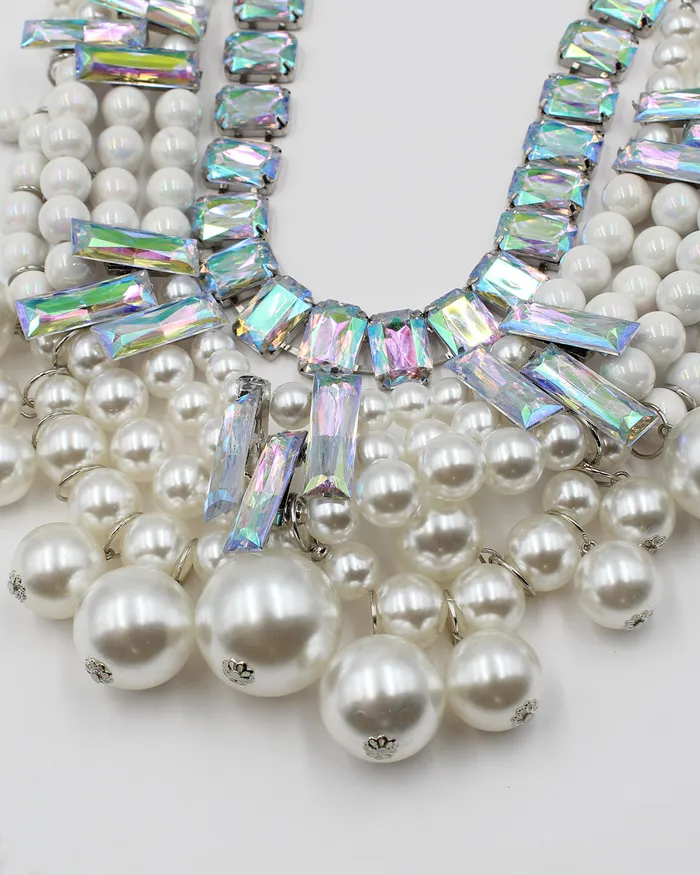 07242024 Necklaces Crystal Rhinestone Pearl Necklace Earrings 07242024 Necklaces Crystal Rhinestone Pearl Necklace Earrings